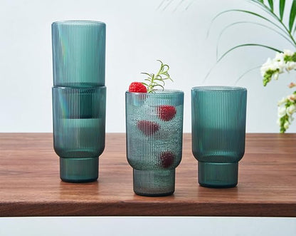 Shatterproof Acrylic Tall Drinking Glasses Set, European Style, Dishwasher Safe by Khen