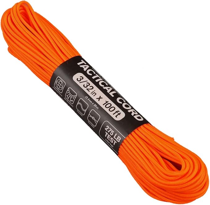 Atwood Rope MFG 275 Tactical Paracord 100 Feet 4-Strand Core Nylon Parachute by AtwoodRopeMFG