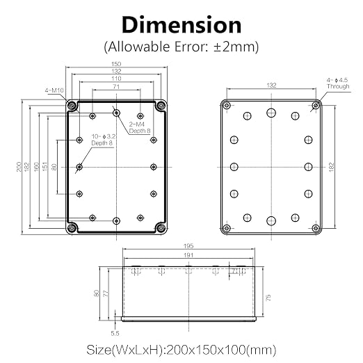 LeMotech IP67 Waterproof Junction Box ABS Plastic Project Box Dustproof - Image 6
