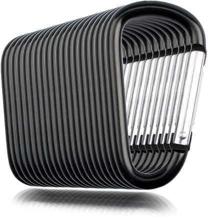 20 Pack 2.5" D Shape Aluminum Large Carabiner Clip Lock Hooks Spring Snap by SAMLOO