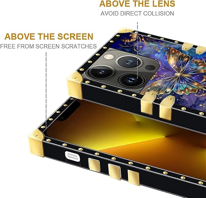 Compatible with iPhone 13 Pro Max Case, Glistening Golden Butterfly Vibrant - Image 6