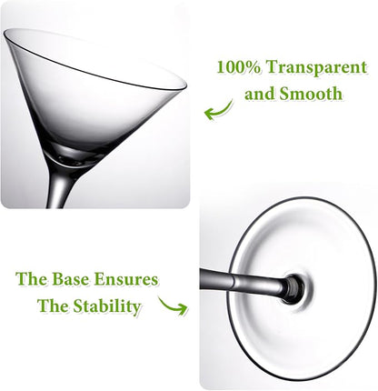 Unbreakable Martini Glasses Set of 6, 10 oz Plastic Martini Cocktail Glasses - Image 5