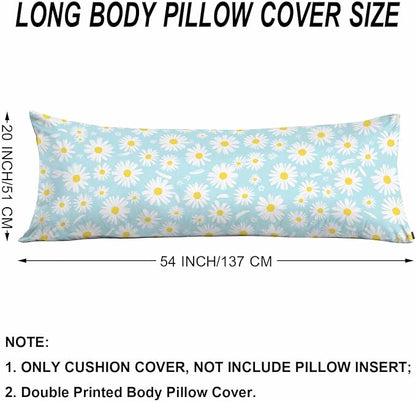Daisy Body Pillows Covers for Adults, Blossom Daisy Large Body Pillow Covers - Image 6