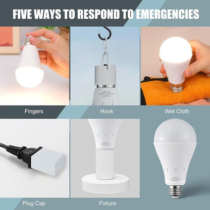 10Pack Rechargeable Emergency Light Bulb, A19 9W Daylight 6000K Self-Charging - Image 8