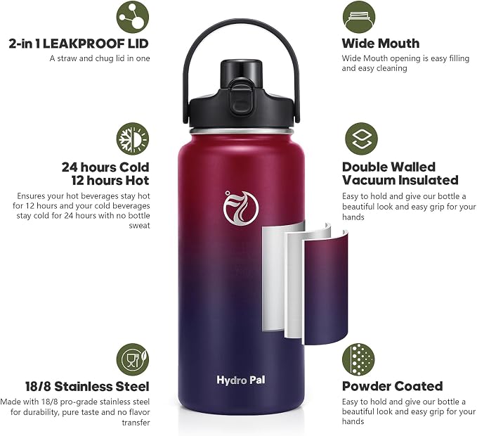 64oz Half Gallon Insulated Water Bottle - Image 3