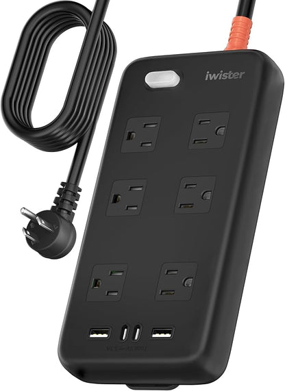 Outdoor Power Strip Waterproof IPX6, 15 Ft Extension Cord, 6 Wide Outlets & 4 by Iwister