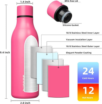BJPKPK Insulated Water Bottles, 18 oz Stainless Steel Metal Water Bottle - Image 3