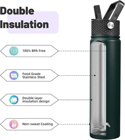 Konokyo Insulated Water Bottle 24oz Stainless Steel Sport Bottles - Image 4