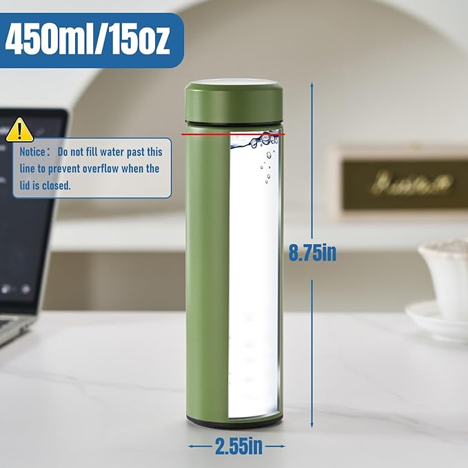 PARACITY Insulated Water Bottle, 15 oz Stainless Steel Water Bottles, Double - Image 8