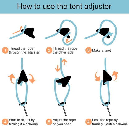 12Pack Rope Tensioner Ultralight Guyline Tensioners Adjuster Tent Rope - Image 3