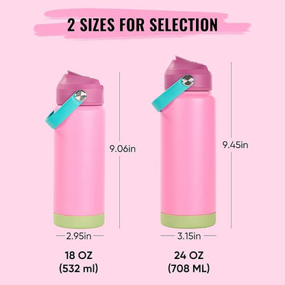Fijinhom 18oz Insulated Stainless Steel Water Bottle, Wide Mouth Double Wall - Image 2