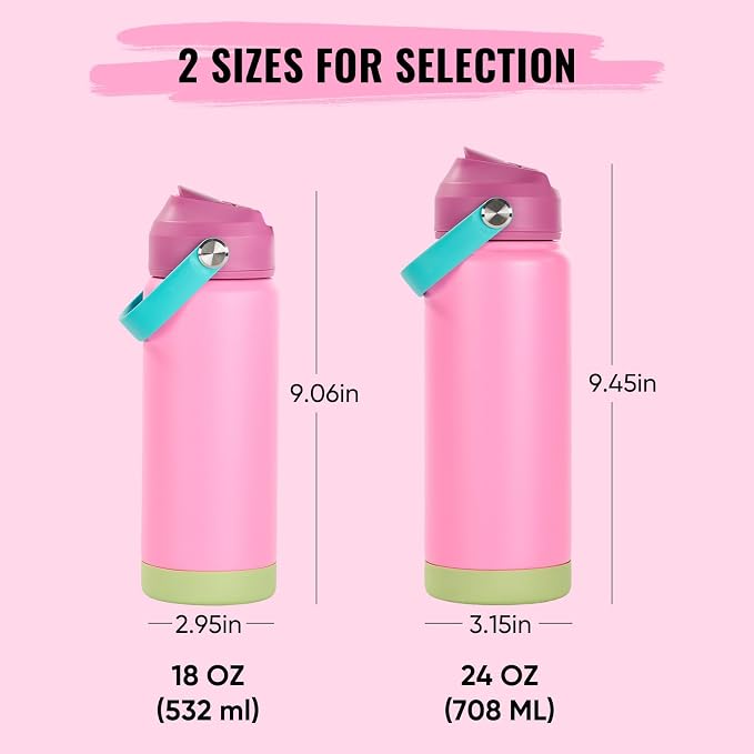 Fijinhom 24oz Insulated Stainless Steel Water Bottle, Wide Mouth Double Wall - Image 2