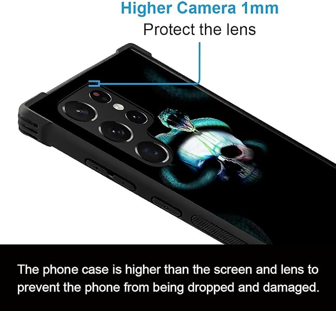 for Samsung Galaxy S22 Ultra Case, Skeleton Winding Snake Pattern Graphic - Image 3