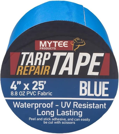 Mytee Products 4" x25' Blue Vinyl Tarp Repair Tape Kit – Heavy Duty 8.8oz Peel - Image 8