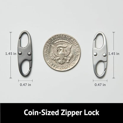 zelin Zipper Clips Anti Theft, Double Opening S Carabiner Theft Deterrent - Image 2
