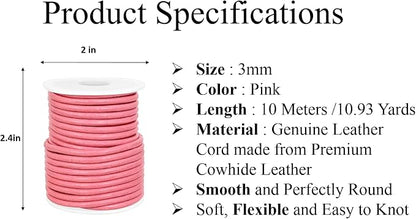 GENIQUE Real/Genuine Round Leather String Cord - Image 3
