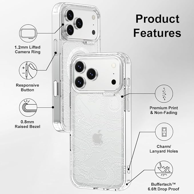 MOSNOVO for iPhone 17 Pro Max Case | Military Grade 6.6ft Drop Tested | Camera - Image 7