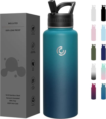 COKTIK 40oz Sports Water Bottle, Stainless Steel Water Bottle by coktik