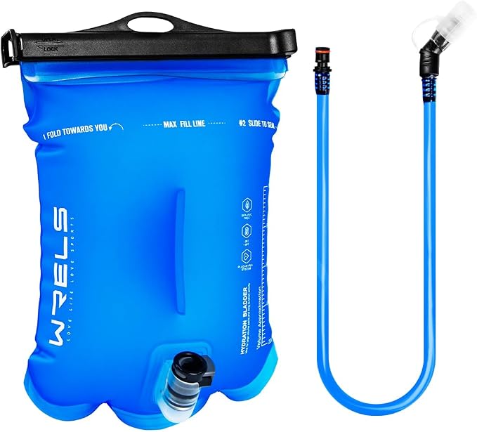 WRELS 1L/1.5L/2L/3L BPA Free Hydration Bladder, Leakproof TPU Water Bladder by WRELS