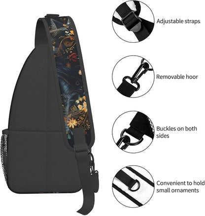 Black Cat Sling Bag For Women Men Halloween Backpack Crossbody Cat - Image 5