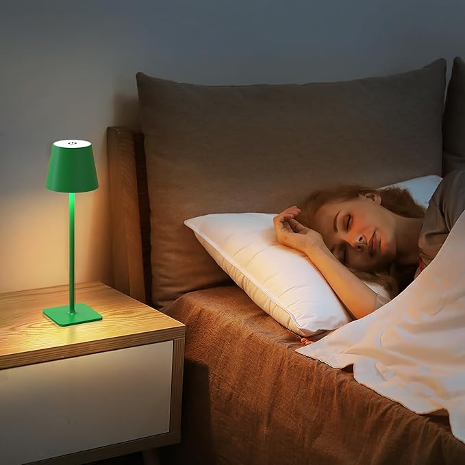 Yogaret Green Cordless Table Lamp Set of 2-3 Color Stepless and Dimmable - Image 5