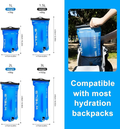 WRELS 1L/1.5L/2L/3L BPA Free Hydration Bladder, Leakproof TPU Water Bladder - Image 7