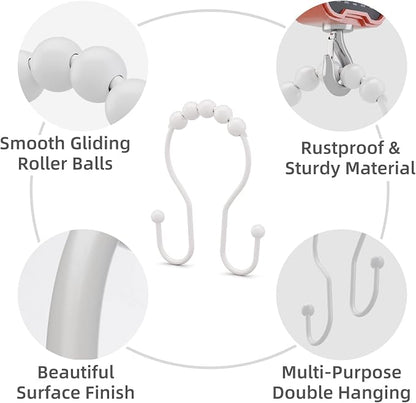 Bathway White Shower Curtain Hooks and Rings - Image 2