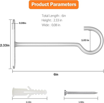 Metal Hanging Plant Hooks 6in 4Pack Decorative Wall Plant Hanger - Image 2