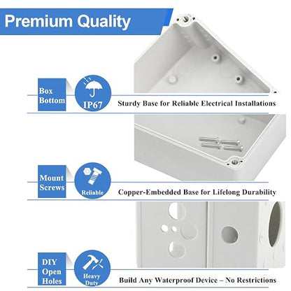 Plastic Junction Box, Nineleaf IP67 Plastic Electrical Project Case, Waterproof - Image 3