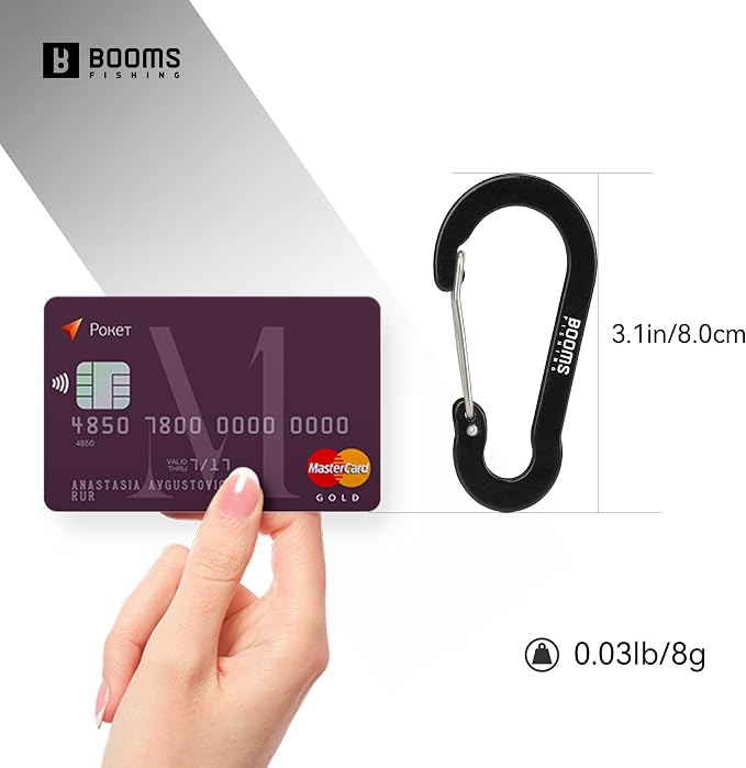 Booms Fishing CC5 Multi-Use Carabiner Clips, 10 Pack 2.3"/ 3.1" Caribeener Clips - Image 6