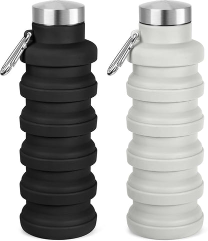 Collapsible Water Bottle, 17oz Reusable BPA Free Silicone Foldable Water Bottles by Sitanflex