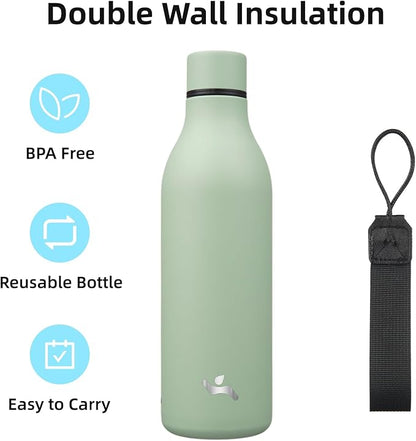 Insulated Water Bottle with Strap, 25 oz Double Wall Stainless Steel Vacuum - Image 3
