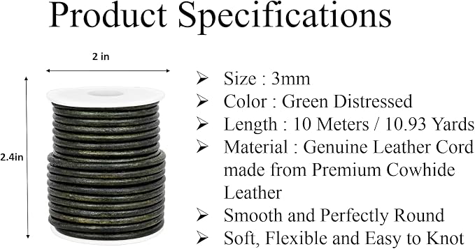 GENIQUE Real/Genuine Round Leather String Cord - Image 3