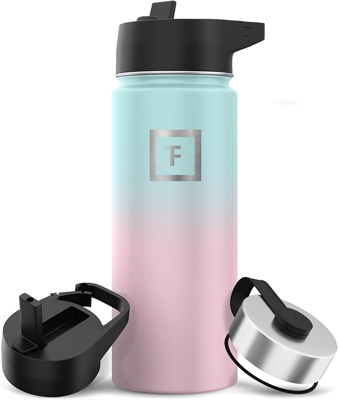 IRON °FLASK Camping & Hiking Hydration Flask - 18 oz Bubble Gum by IronFlask