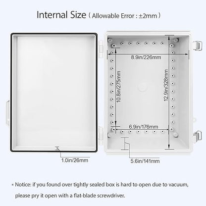 LeMotech Electrical Box, IP67 Waterproof Hinged Cover Stainless Steel Latch - Image 5