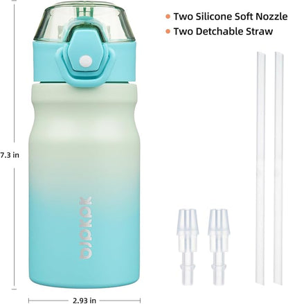 BJPKPK Water Bottle with Straw 14oz Insulated Water Bottles Reusable Stainless - Image 4