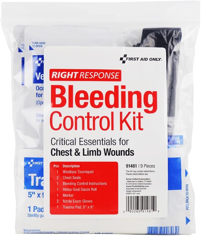 First Aid Only 91481 Critical Essentials Bleeding Control Kit by FirstAidOnly
