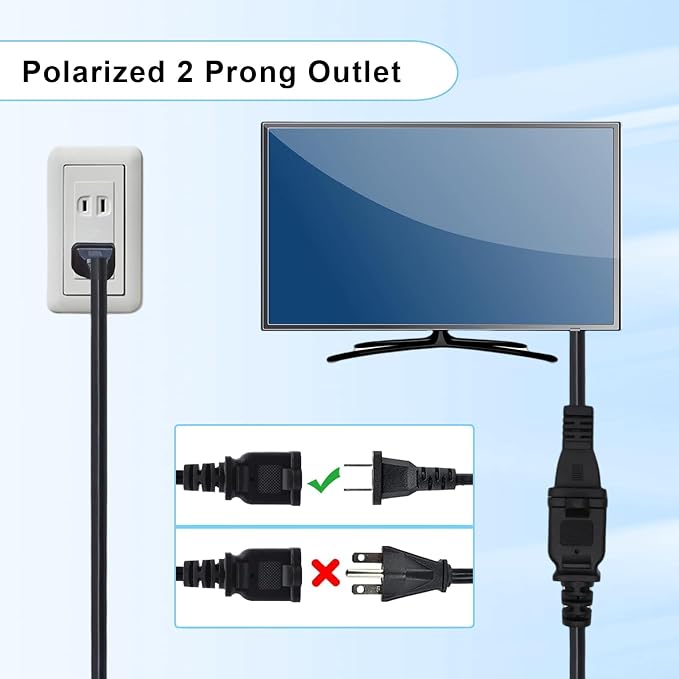 2-Pack Extension Cord 2 Prong, 5FT Short and Small Etension Cords Male/Female - Image 3