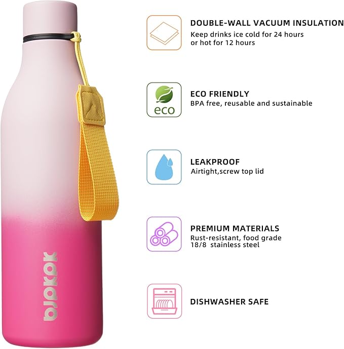 BJPKPK Insulated Water Bottles, 25 oz Stainless Steel Metal Water Bottle - Image 2