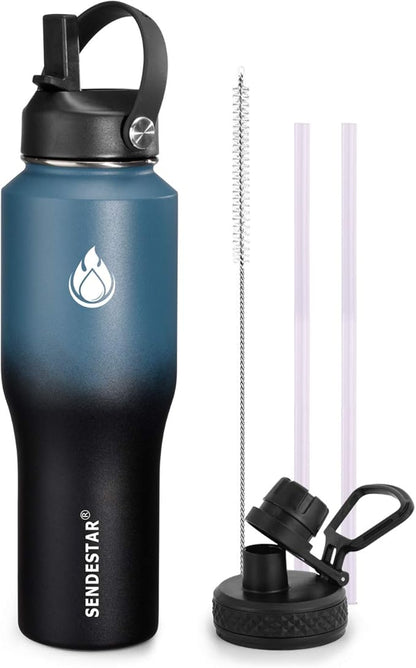 SENDESTAR Water Bottle 32oz, Wide Mouth Stainless Steel Vacuum Insulated Double by Sendestar