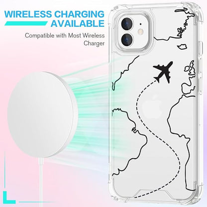 FANXI Minimalist Airplane Travel Map Phone Case Compatible - Image 3