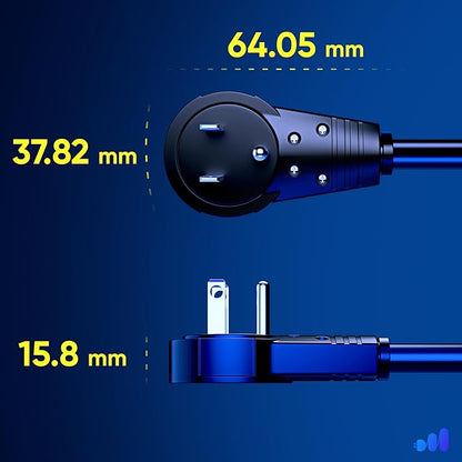 Maximm Cable 4 Feet 360° Rotating Flat Plug Extension Cord/Wire, 3 Prong - Image 4