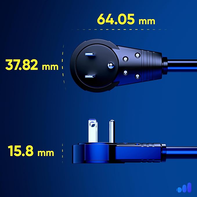 Maximm Cable 1 Foot 360° Rotating Flat Plug Extension Cord/Wire, 3 Prong - Image 4