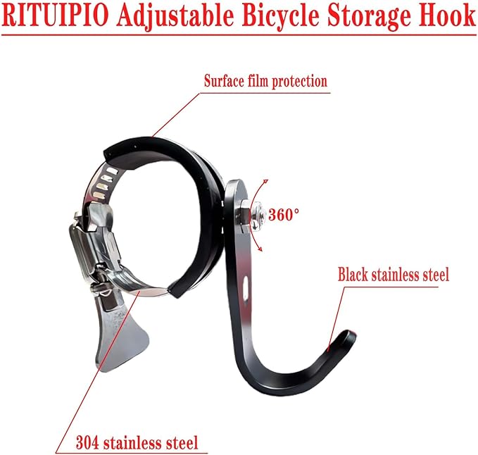 Adjustable Handlebar Hook Mount, Universal Pole Storage Hook - Image 5