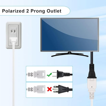Short Extension Cord 3 Ft, 2-Prong Extension Cord, NEMA 1-15P to 1-15R Thin - Image 4