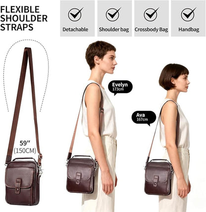 Augus Leather Small Messenger Bag - Image 4