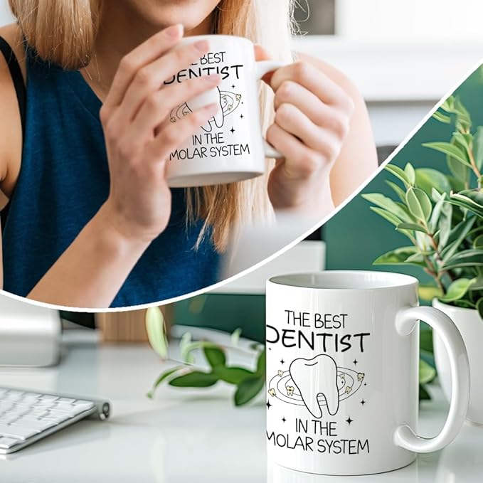 RZHV The Best Dentist, In The Molar System Funny Coffee Mug, Thank You Present - Image 4
