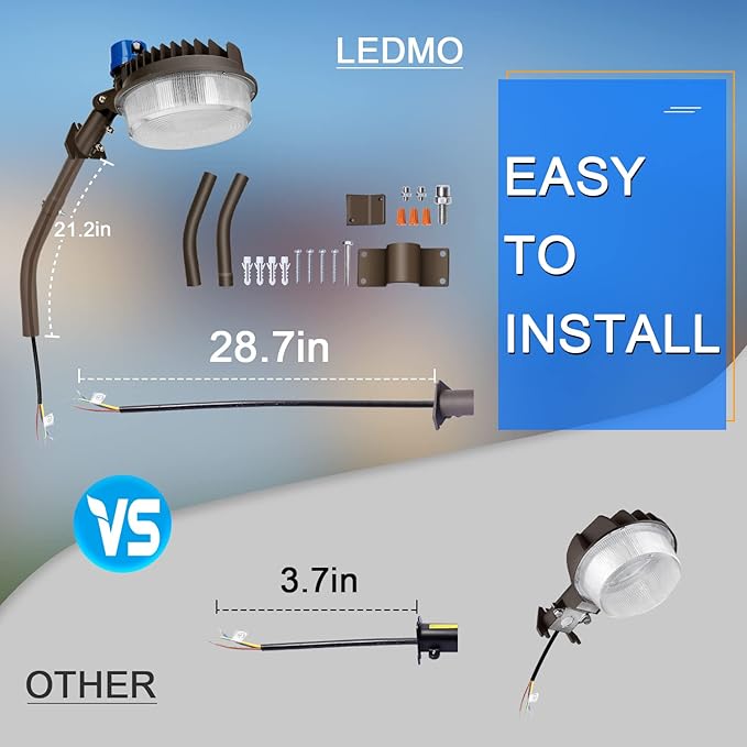 ledmo 120W LED Barn Light Dusk to Dawn Adjustable Angle - Image 2