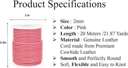 GENIQUE Real/Genuine Round Leather String Cord - Image 3