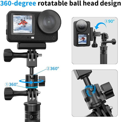 Aluminum 360 Degree Rotation Camera Swivel Mount, Vertical Metal Bracket - Image 3